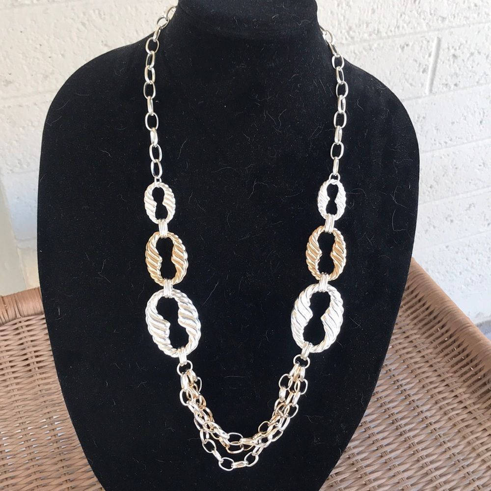 Etienne Aigner Silver  and Gold Necklace